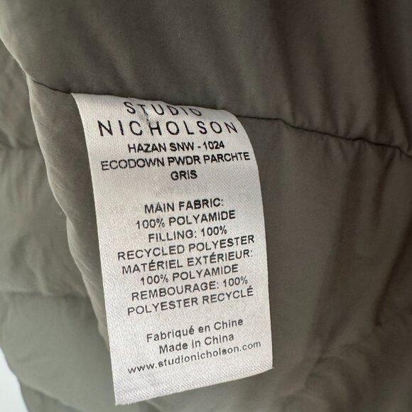 Studio Nicholson "Hazan" Hooded Puffer Vest in Grey, size "0" (Fits Size Small) - Picture 8 of 12